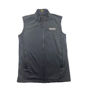Technogym Vest Mens XL Black Full Zip Performance Gym Training Sleeveless Jacket